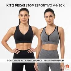 Kit 2 Tops Fitness Nadador Com Bojo Removível Academia Suplex Feminino Ginastica Treino