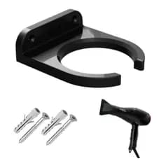 Suporte Para Secador de Cabelo de Parede Universal + Buchas e Parafusos