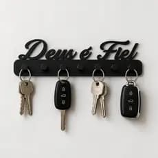 Porta Chaves de Parede Deus é Fiel Multiuso com Fita Dupla Face