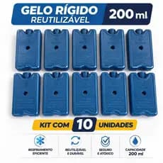 Gelo Reutilizável 200 ml Gelotech Kit com 10 Unidades 8 horas gelado Cooler Isopor Bolsa Térmica Frete Grátis