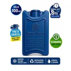 Gelo Reutilizável 100ml Gelotech Mantém Gelado Até 8horas Não Molha Gel Atóxico bolsa térmica cooler Frete Grátis oferta