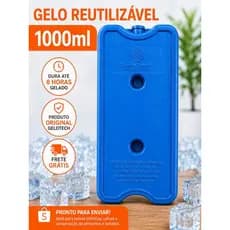 Gelo Reutilizável 1000 ml Gelotech  Mantém Gelado Até 8h Não Molha Gel Artificial Atóxico Envio Rápido + Frete Grátis