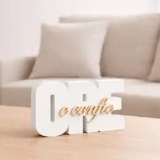 Palavra Decorativa Ore e Confie Minimalista Frase Decoração de Casa Enfeite de Mesa e Aparador
