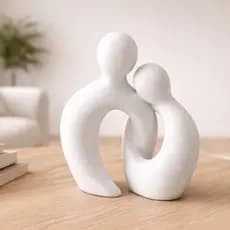 Escultura Abstrata Casal para Casa Decorativa Moderna Minimalista para Sala Quarto