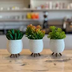 Trio de Vasos Cachepot Minimalista Pezinho Vasinho de Sala Decoração Delicada para Plantinhas