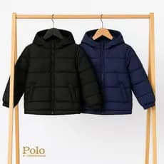 Jaqueta Puffer Infantil Impermeável Premium com Capuz  Bolso Menino Menina Masculino Feminina Criança