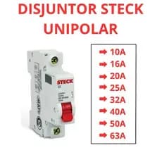Disjuntor STECK Monopolar  Bipolar Tripolar 10A-63 Curva C