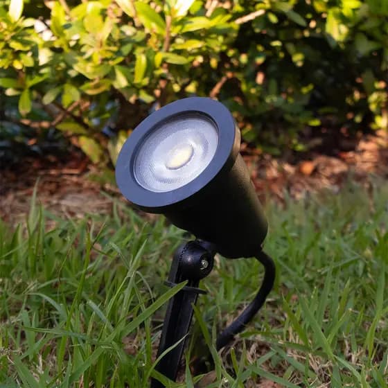 Espeto de Jardim LED IP65 5W 3.000K - 6500k - VERDE - Preto BLUMENAU ILUMINAÇÃO