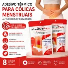 Adesivo Térmico Para Cólica Menstrual MenstrualPads 8 Unidades Alívio Até 12h Autoaquecimento