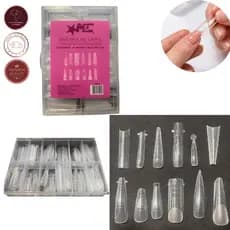 Kit 144 Moldes F1 para Alongamento de Unhas – 12 Tamanhos Transparente M&C