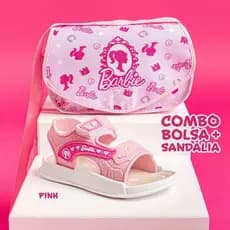 Kit Sandália + Bolsa Menina Velcro Confortável Papete Leve Macia