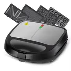 Grill 4 em 1 Waffle Sanduicheira Grill Donuts Antiaderente 110v e 220v