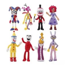 8Pcs/Conjunto 10cm A Incrível Figura de Circo Digital Assustadora Pomni Jax Kinger Palhaço Versão Q Figuras de Ação em P