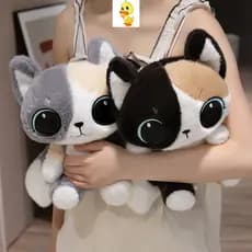 Boneca de Gato Linglong PLUS, Brinquedo de Pelúcia Macio e Fofo para Gatinhos, Almofada de Sofá, Presente para Crianças
