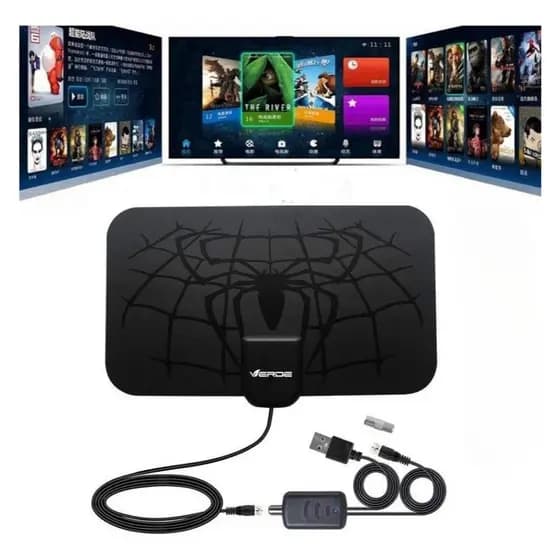 Antena De Tv Digital Com Amplificador Sinal Tv Digital 4k Booster Sinal 10xmais Forte