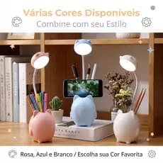 Luminária De Mesa Infantil Botão de dupla finalidade Nível 3 Candeeiro de recarregável