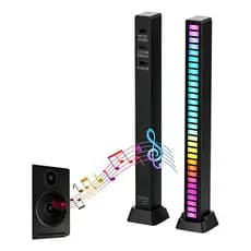 Kit 2 Barras Led Rgb Música Sensor Rítmico Controle Som