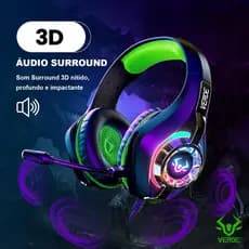 Fone Ouvido Headset Gamer Led Pc Celular Ps4 Ps5 Xbox Over