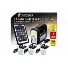 Kit Solar Portátil com Lanterna LED e 3 Lâmpadas | Ideal para Camping, Falta de Energia e Uso Doméstico