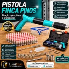 Pistola Finca Pinos Profissional com Kit de Fixação | Ferramenta Manual para Concreto e Aço com ou sem Pinos