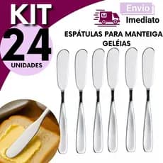 Espátula para Manteiga com Alça Inox Multiuso Cozinha Café da Manhã Kit 24 18 12 ou 6 UNIDADES
