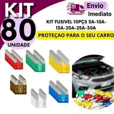 Kit Fusível Mini para Carros Segurança Elétrica Sortido 5A a 30A Proteção Elétrica Carro Moto Kit 20 40 60 80 Unidades