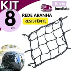 Rede Elástica Tipo Aranha 6 Ganchos Metal Moto Bagageiro Transporte de Carga Kit 8, 5, 2 ou 1 Unidade Alta Fixação