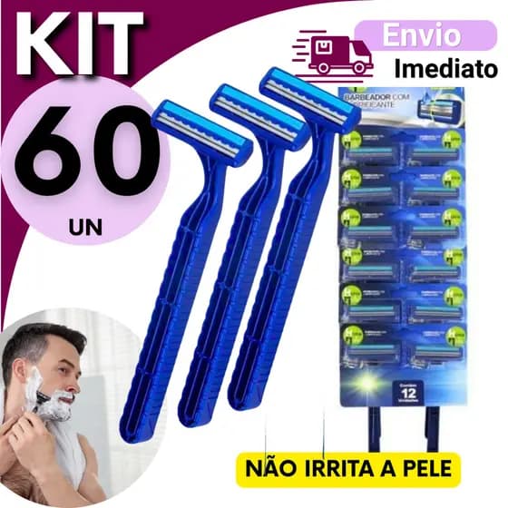 Kit 12/24/36/60 Aparelhos de Barbear Presto barba Resort Premium 2 Lâminas Confortável e Durável