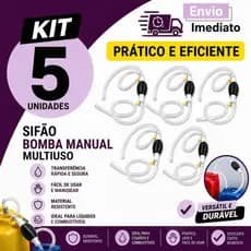Sifão Manual Multiuso Transferidor de Líquidos com Mangueira Flexível e Braçadeira Bomba Manual KIT de bomba