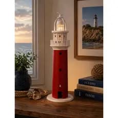 Farol Decorativo 30cm – Elegância Náutica que Encanta, Moderno, Clássico e Atemporal, Criativo, Enfeite Casa Escritório