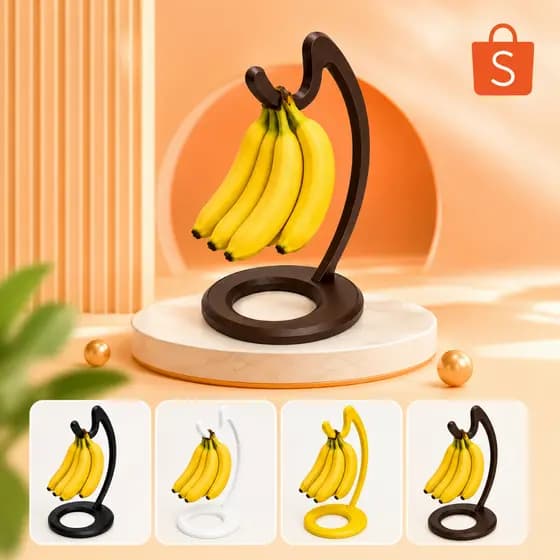 Suporte para Bananas de Mesa Fruteira com Gancho Porta Bananas Cozinha Organizador de Frutas Frescas para sua casa