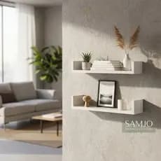 kit Com 2 Prateleiras U, Decoração INicho, Cozinha, Sala, Quarto, Banheiro, Organização, Minimalista