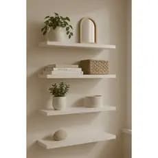 Prateleiras: Kit com 4 Reta Medindo 30x10 cm, Ideal para Decorar Cozinha, Quarto, Banheiro e Escritório – Envio Imediato