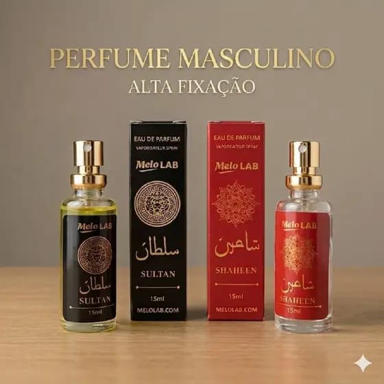 PERFUME MASCULINO 15ml Original com Alta Fixação e Longa Duração Para o Dia Dia Presente