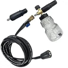Kit Mangueira  de Alta Pressão p/ Karcher HD585 e Wap 4100 Registro Engate Rápido Bico 1.3 Snow Foam