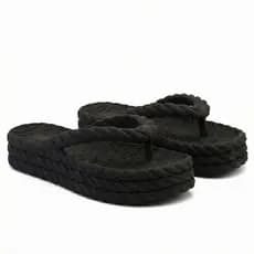 Chinelo Nuvem Feminino Plataforma Trançado Estilo Leve Macia Antiderrapante