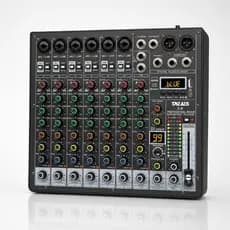 Mesa de som 8 canais Com Mixer Equalizador Efeitos Mp3 alimentação 48v Bluetooth PC USB 110/220V