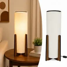 Abajur Atlântica 46 Cm Luminária Decoração Salas Quartos Modelo Rústico MDF Fiação 1,5 Metros