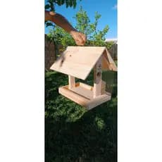 Tratador Comedouro para pássaros livres silvestres Alimentador de aves em madeira maciça 🪹🐦