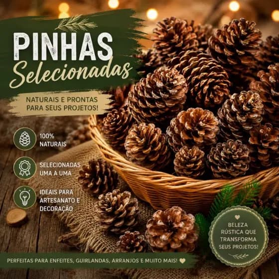 10 PINHAS Naturais - PINHAS PARA ARTESANATO - SEM DEFEITOS
