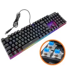 Teclado Mecânico RGB Com Fio USB Aitek Delta TM1071 Para PC Gamer Notebook Setup 107 Teclas