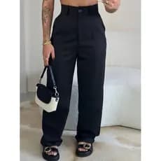 Calça Feminina Alfaiataria Moda Blogueira Social Moda Gringa Elegante Premium Tendência 2026