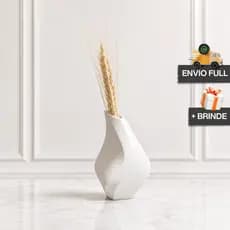 Vaso Decorativo Kairos Moderno COM Trigo Artificial + Presente Decoração Minimalista Elegante Casa Quarto Escritorio