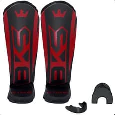 Caneleira BKS Muay Thai Kickboxing Sparring MMA Treino Profissional + Protetor Bucal Moldável