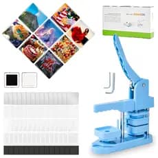 Kit De Máquina De Ímã Fotográfico Para Fazer Botões- DIY Molde de 50mm + 100 Ímãs de Geladeira + 20 broches