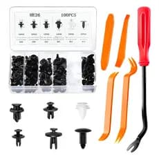 Kit 100 Presilha Grampo Parabarro Parachoque Universal Carro+ Chave de fenda