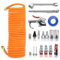 Kit Mangueira Compressor De Ar 1/4 Com Bico Encher Pneu
