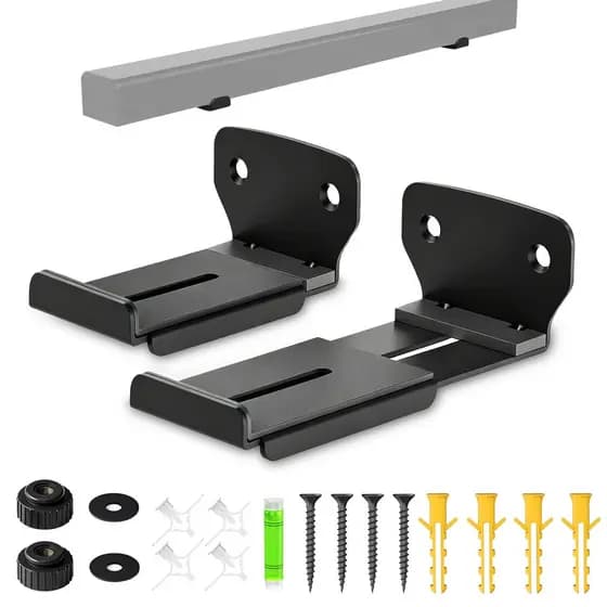 Kit 2 Suportes de Parede para Soundbar – Ajustável, Suporte até 10kg, Universal, Fixação Segura