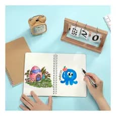Kit 2 Sketchbook Caderno De Desenho Sem Pauta 50 Folhas  Marrom-claro(A)