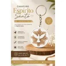 Chaveiro Espírito Santo 3D ✨🕊️